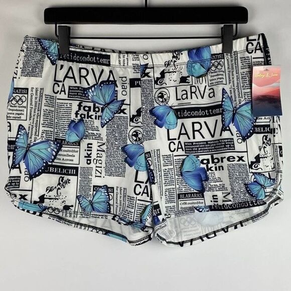 Haley & June Shorts Womens Size 3X Butterfly Print Summer Vacation - Picture 2 of 4